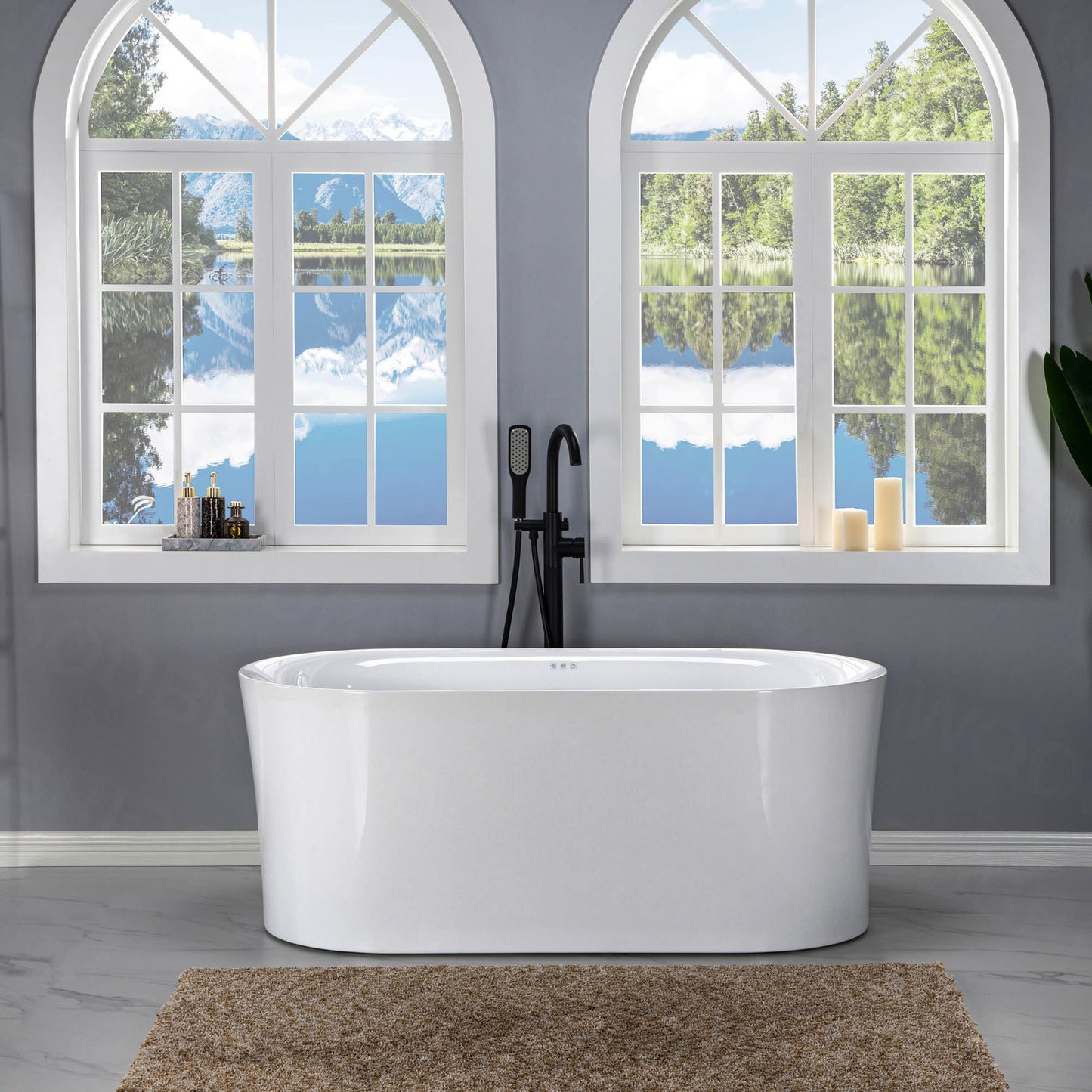 Badewanne 59" Freestanding Whirlpool Bathtub