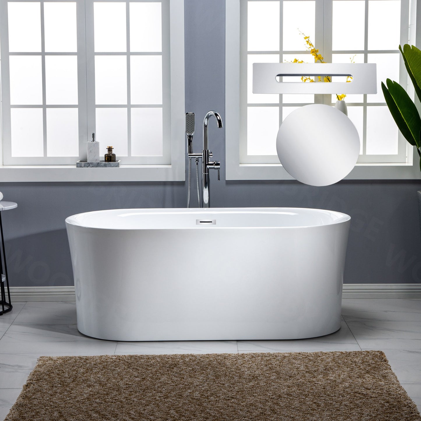 Badewanne 59" Freestanding Whirlpool Bathtub