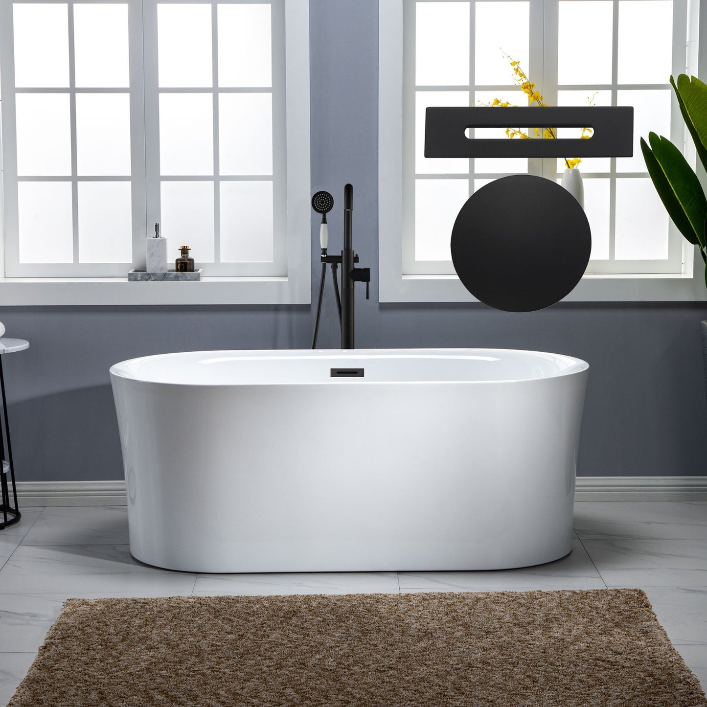 Badewanne 59" Freestanding Whirlpool Bathtub