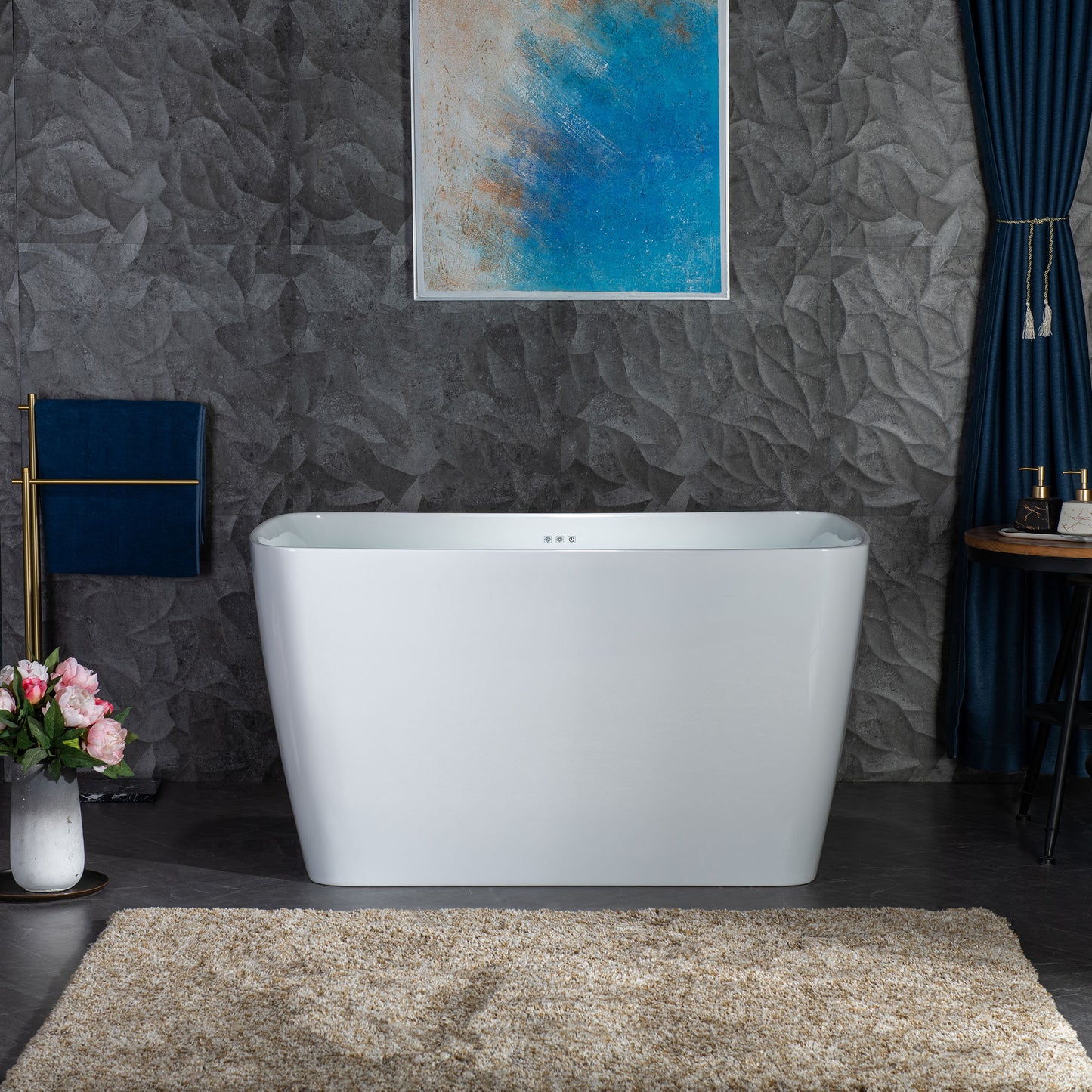 Hezi 48" Freestanding Whirlpool Bathtub