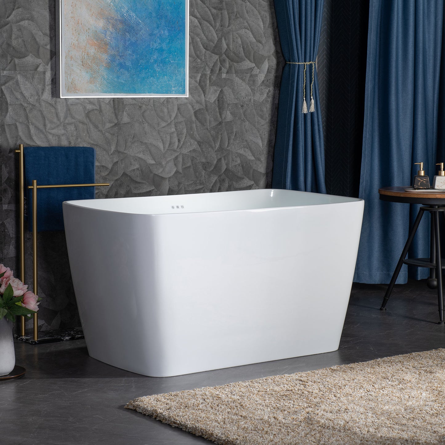 Hezi 48" Freestanding Whirlpool Bathtub