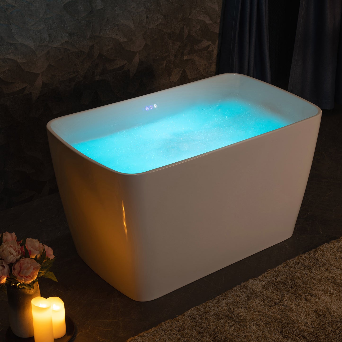 Hezi 48" Freestanding Whirlpool Bathtub