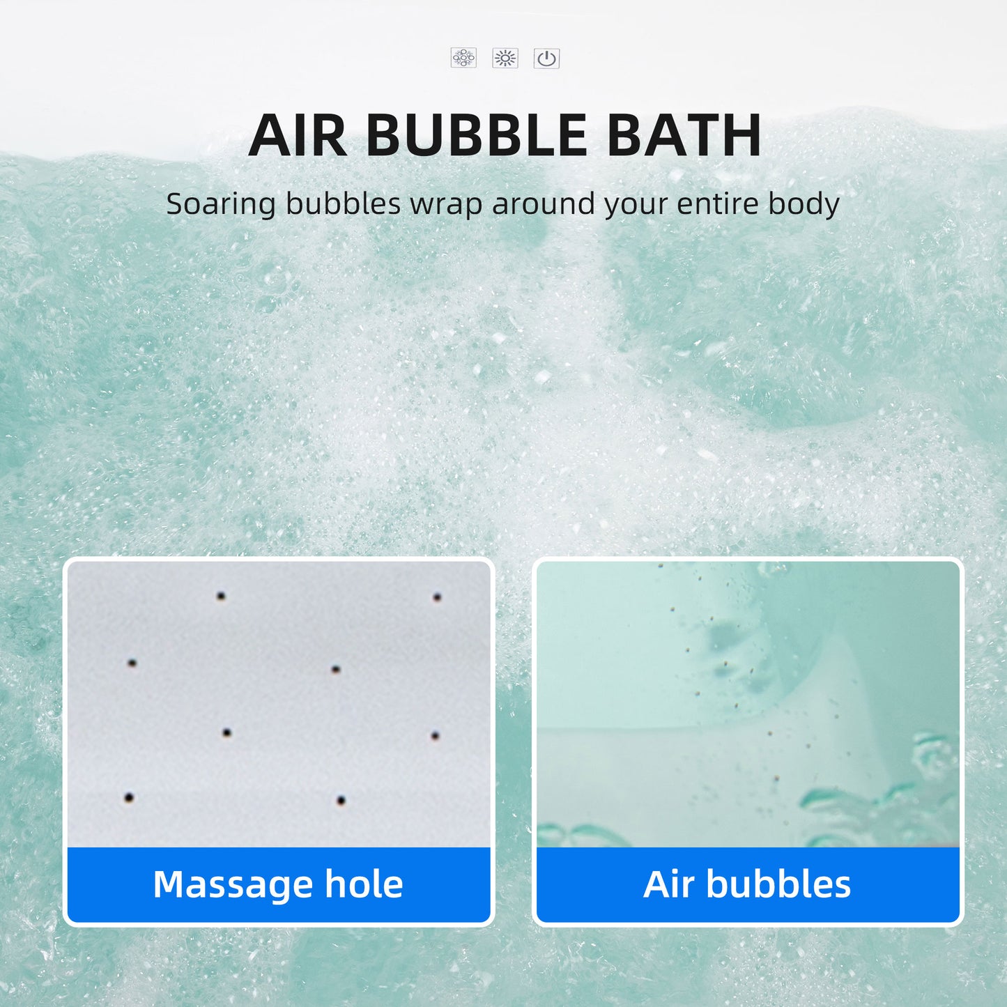 Hezi 48" Freestanding Whirlpool Bathtub
