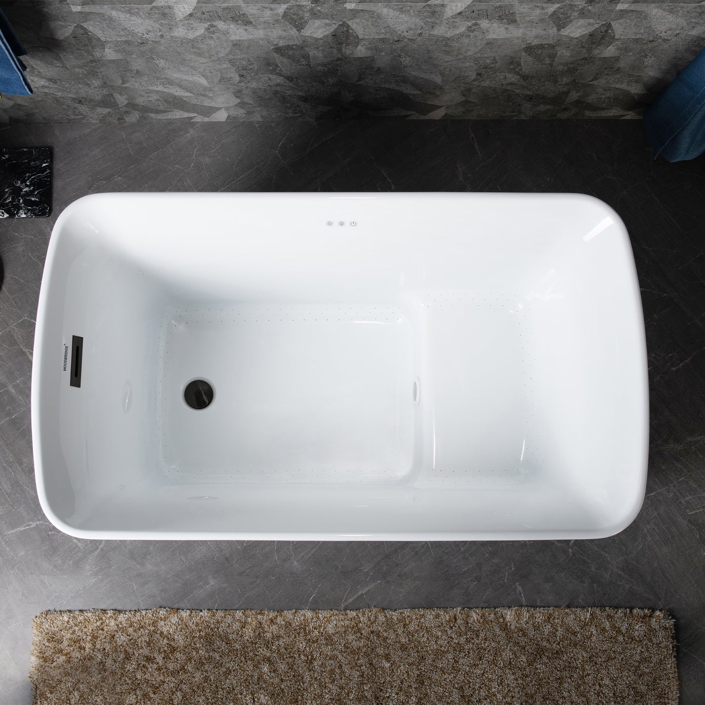 Hezi 48" Freestanding Whirlpool Bathtub