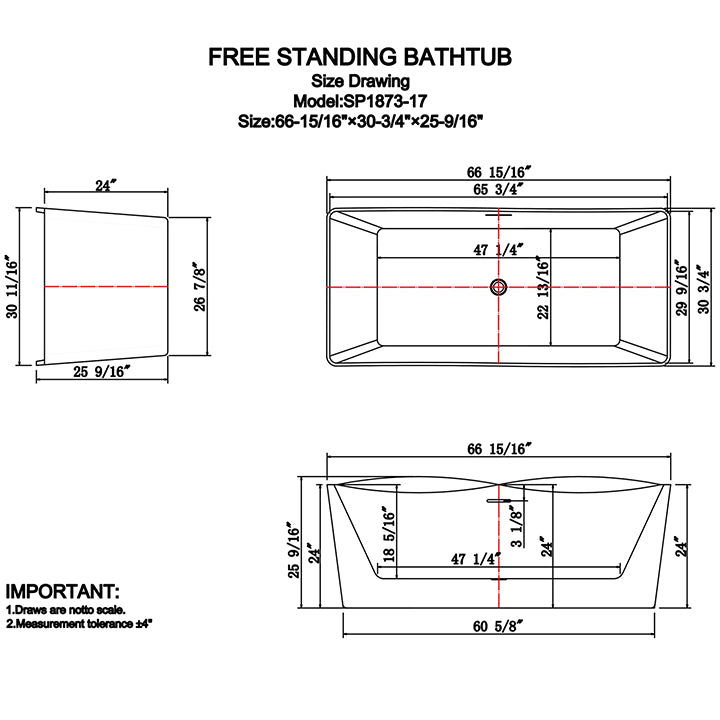 Riley 67" Freestanding Bathtub