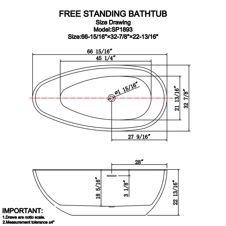 Jordan 67" Freestanding Bathtub