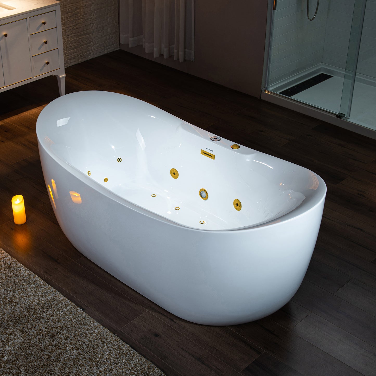 Remolino 72" Freestanding Whirlpool Bathtub
