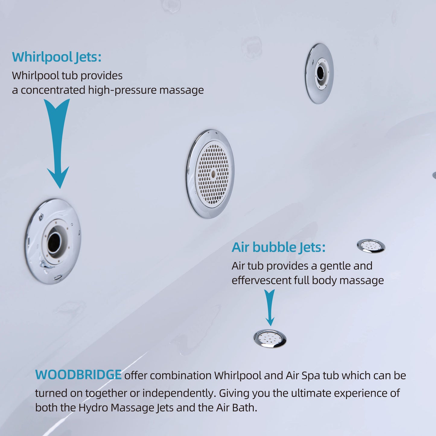 Vortice 59" Freestanding Whirlpool Bathtub