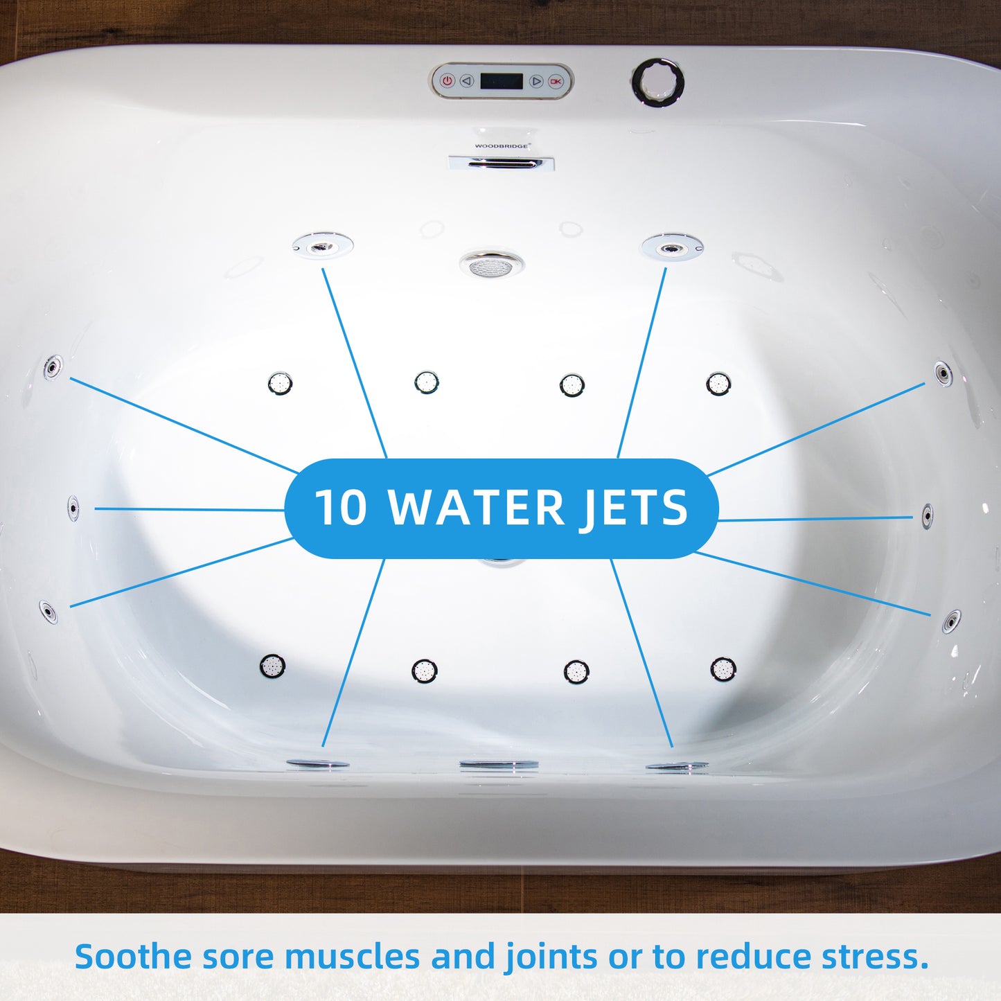Vortice 59" Freestanding Whirlpool Bathtub