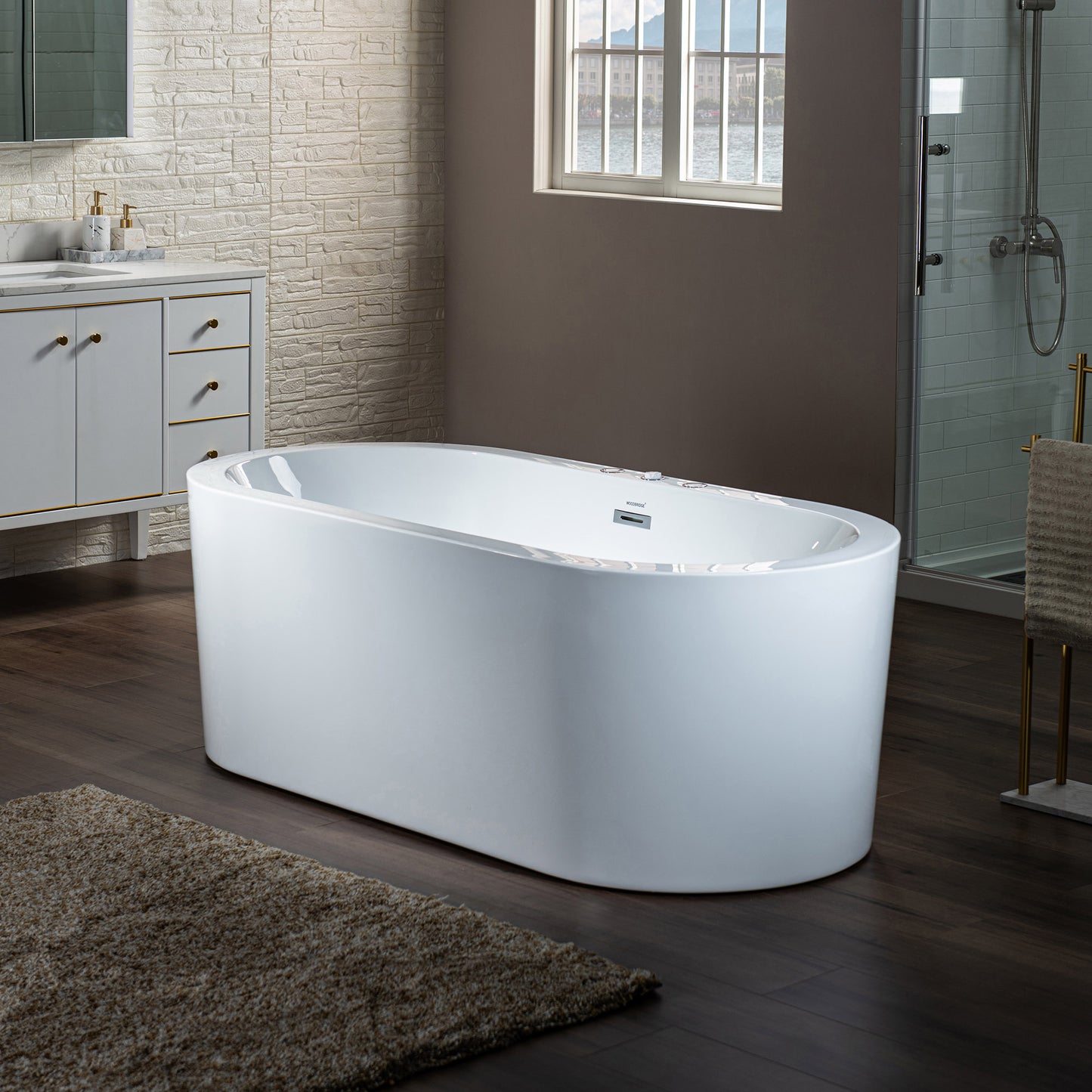Uzu 67" Freestanding Whirlpool Bathtub