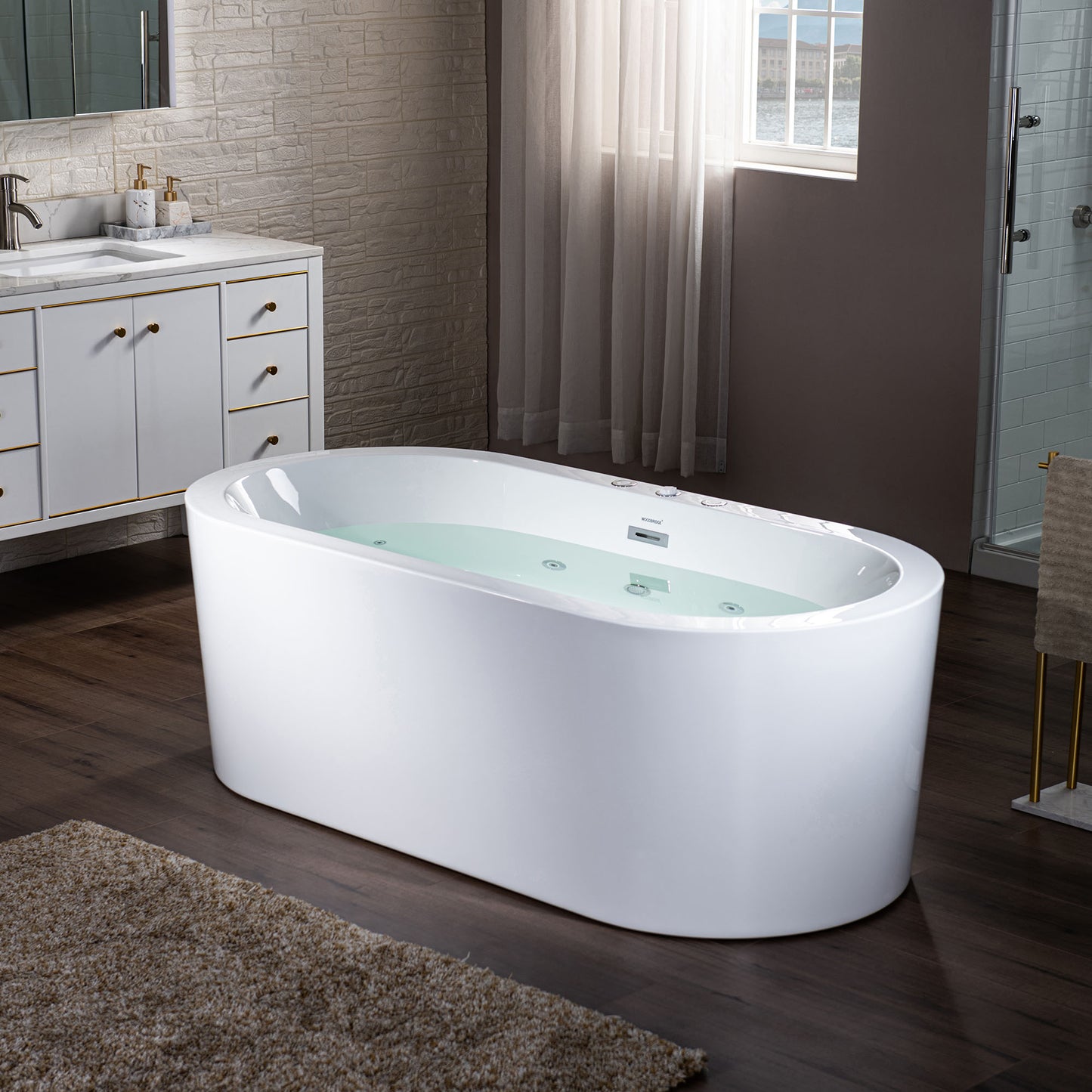 Uzu 67" Freestanding Whirlpool Bathtub