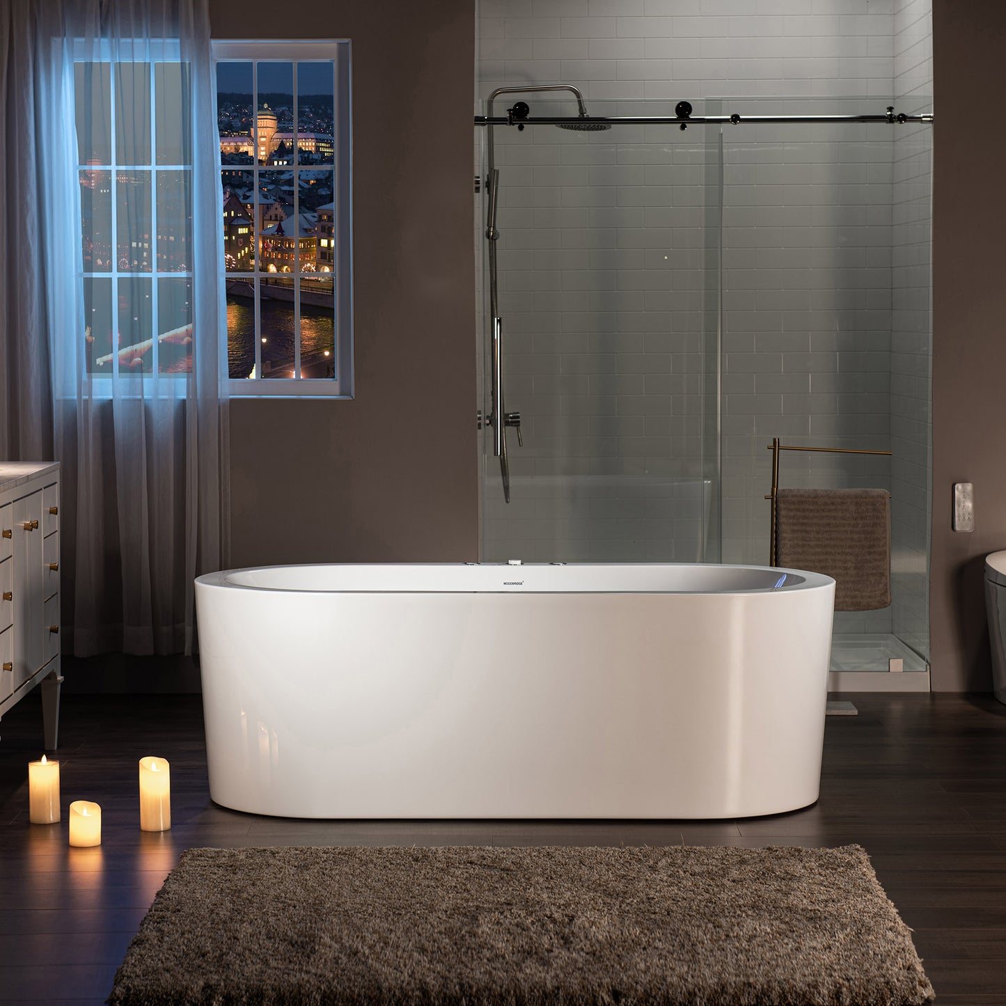 Uzu 67" Freestanding Whirlpool Bathtub