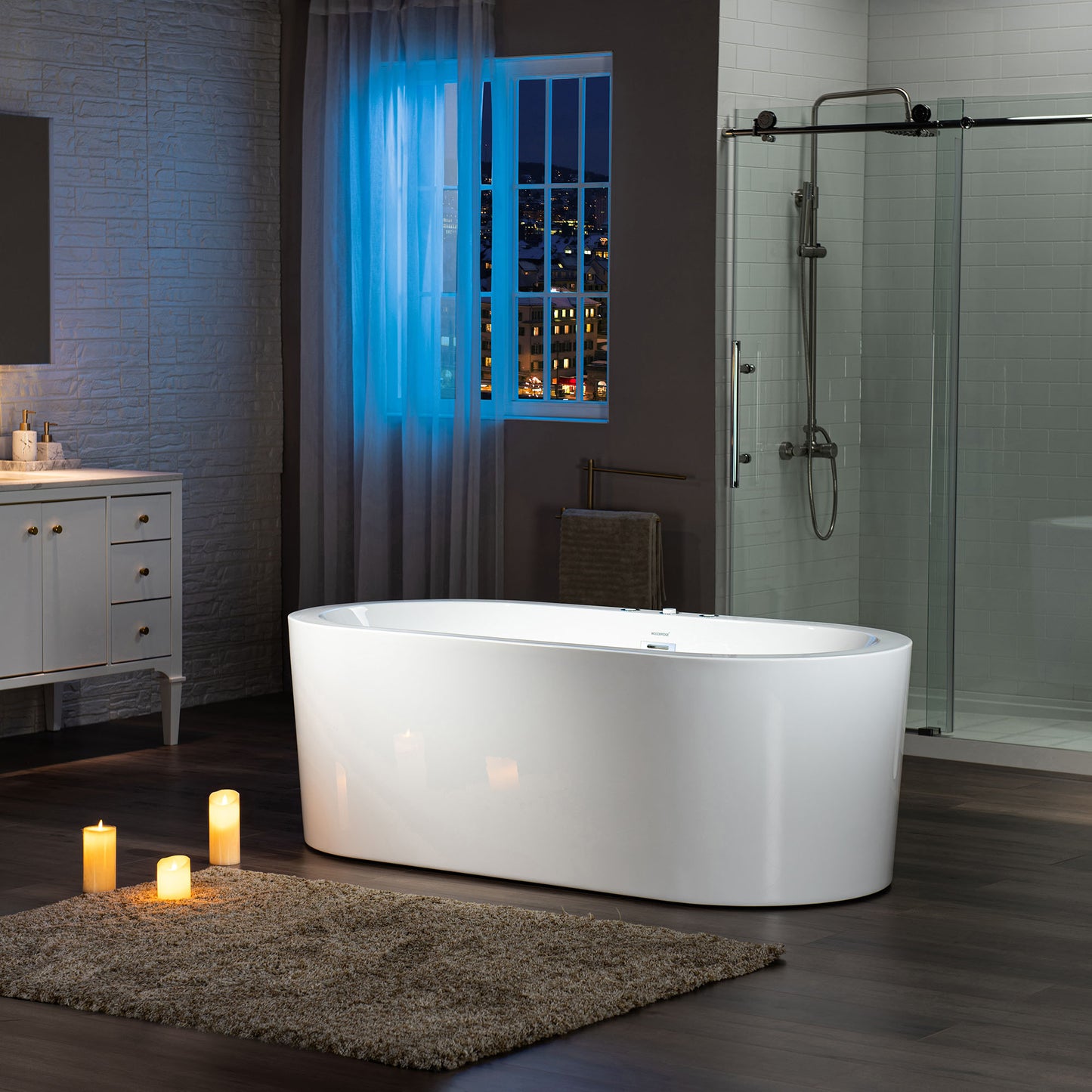 Uzu 67" Freestanding Whirlpool Bathtub