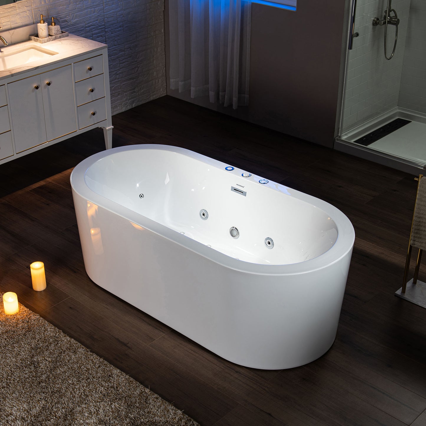 Uzu 67" Freestanding Whirlpool Bathtub