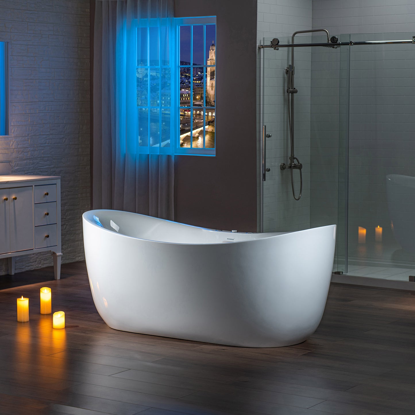 Shio 71" Freestanding Whirlpool Bathtub