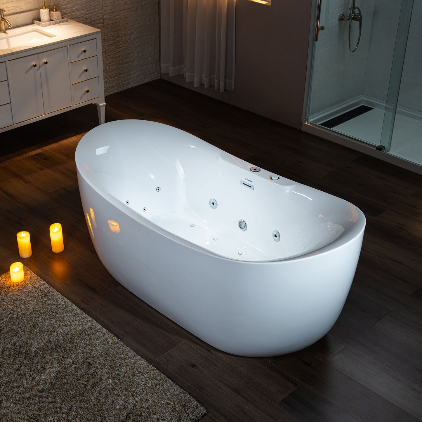 Remolino 72" Freestanding Whirlpool Bathtub