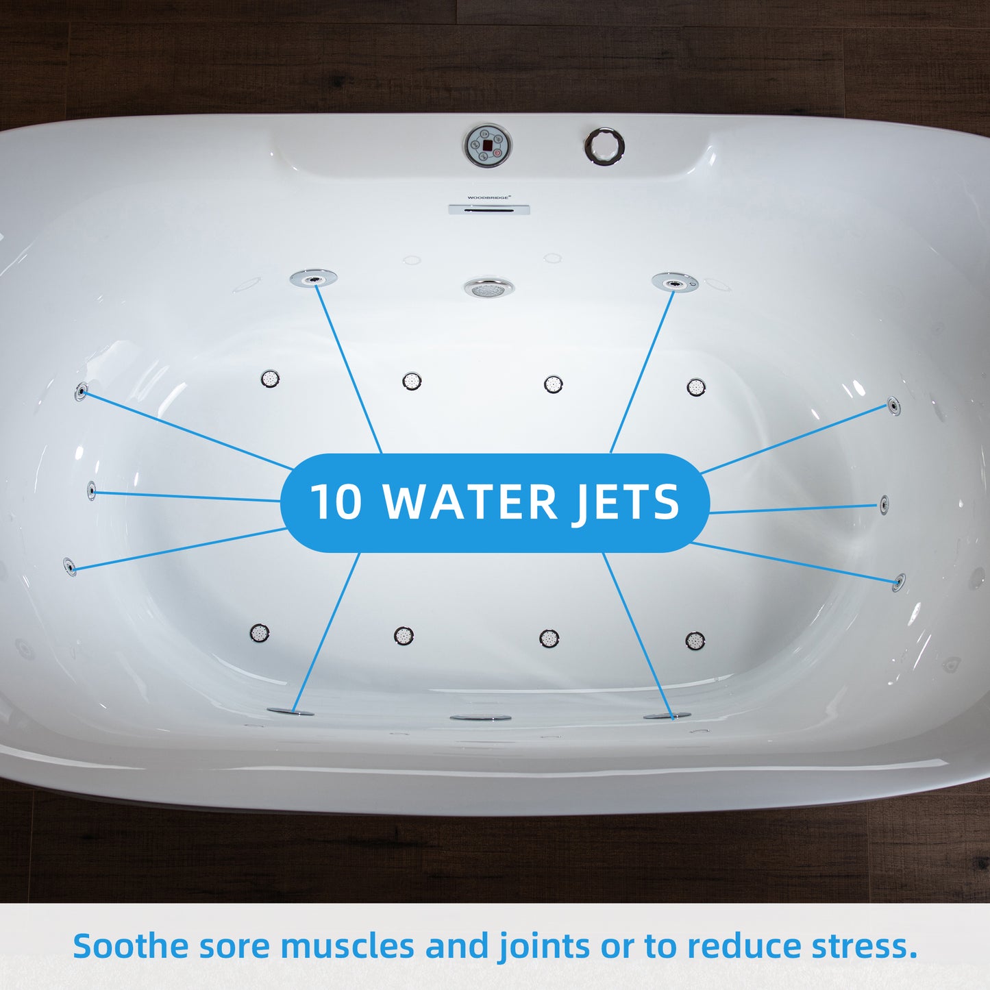 Remolino 72" Freestanding Whirlpool Bathtub