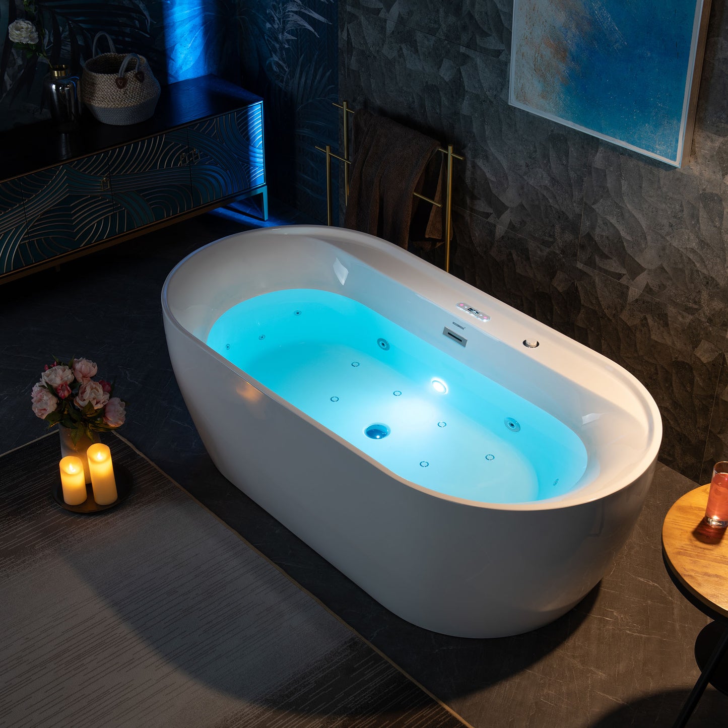 Dori 72" Freestanding Whirlpool Bathtub