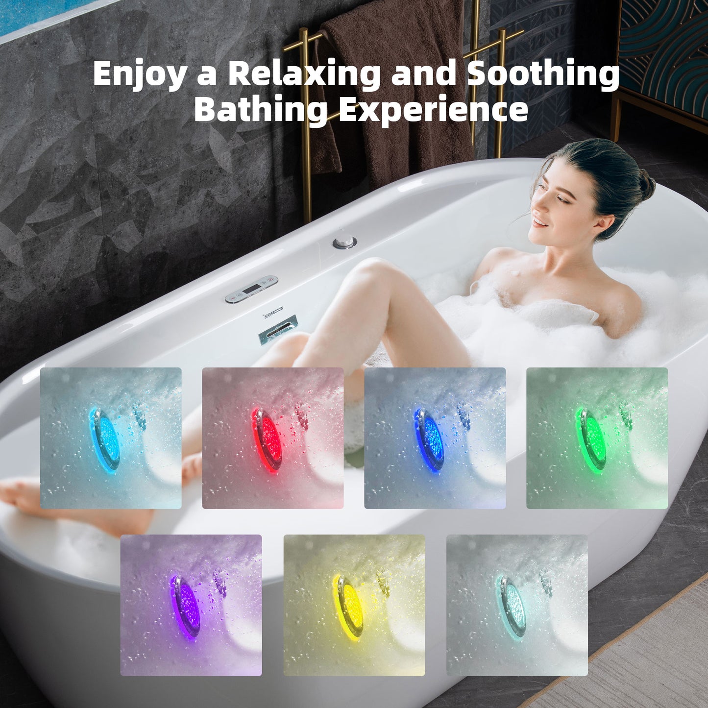 Dori 72" Freestanding Whirlpool Bathtub