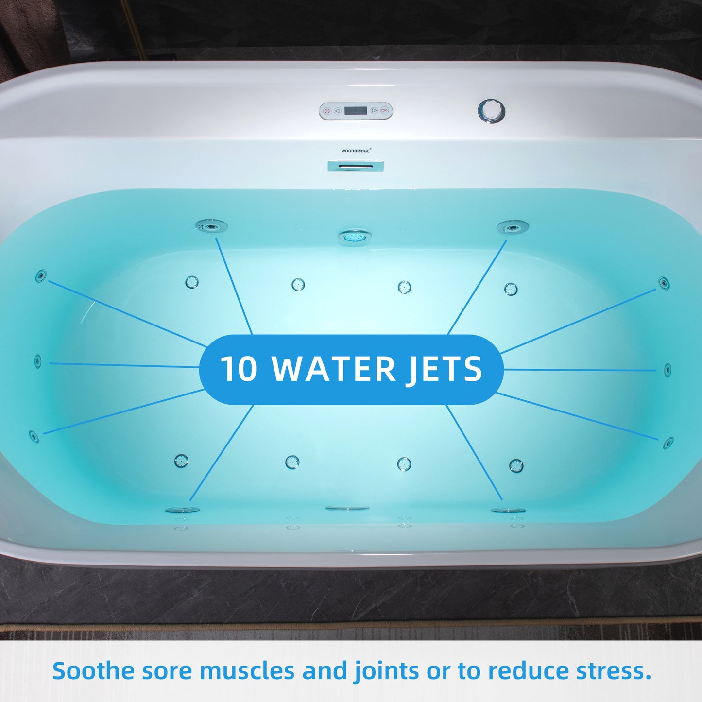 Dori 72" Freestanding Whirlpool Bathtub