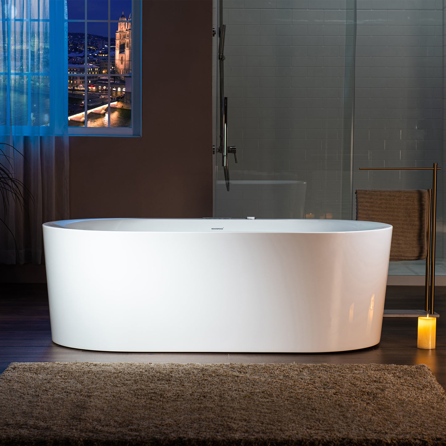 Vodor 72" Freestanding Whirlpool Bathtub