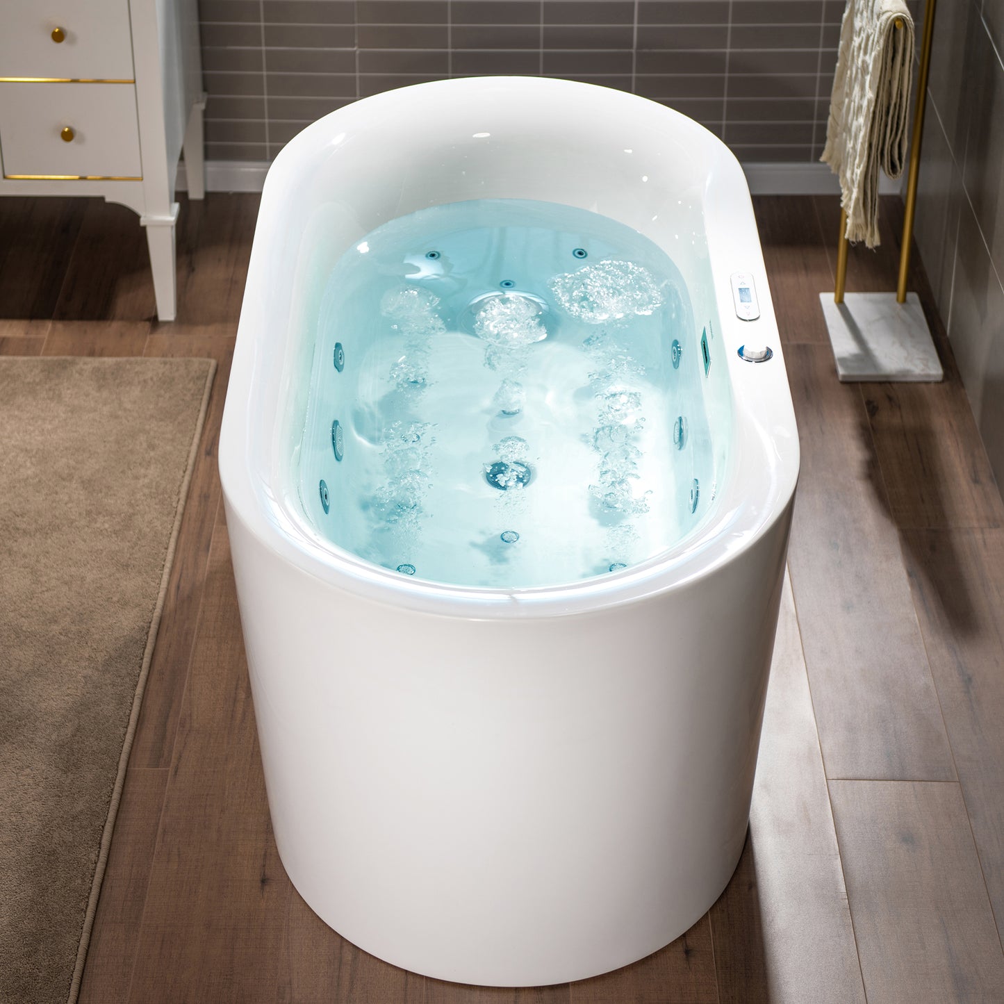 Vodor 72" Freestanding Whirlpool Bathtub
