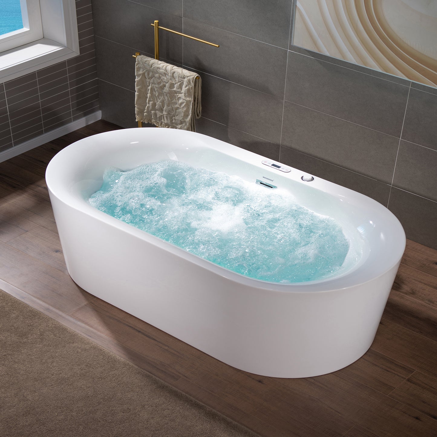 Vodor 72" Freestanding Whirlpool Bathtub