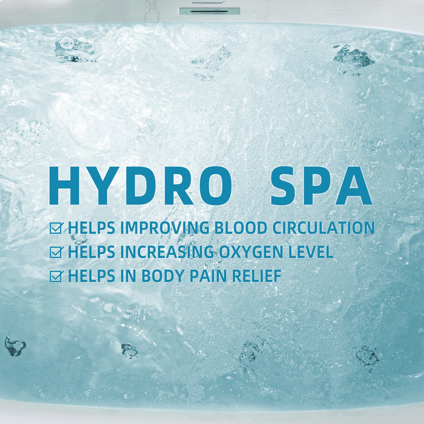 Vodor 72" Freestanding Whirlpool Bathtub