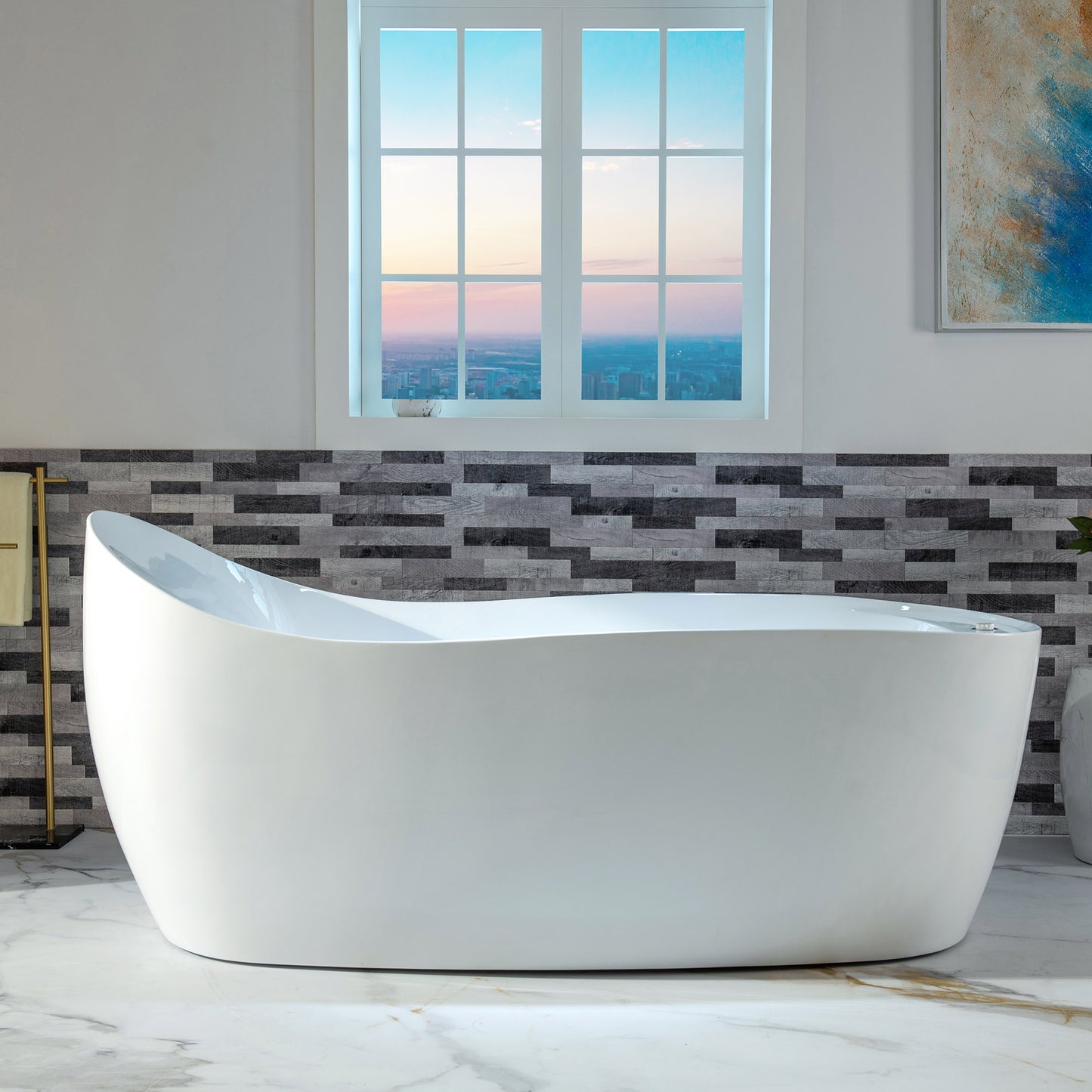 Swan 71" Freestanding Whirlpool Bathtub