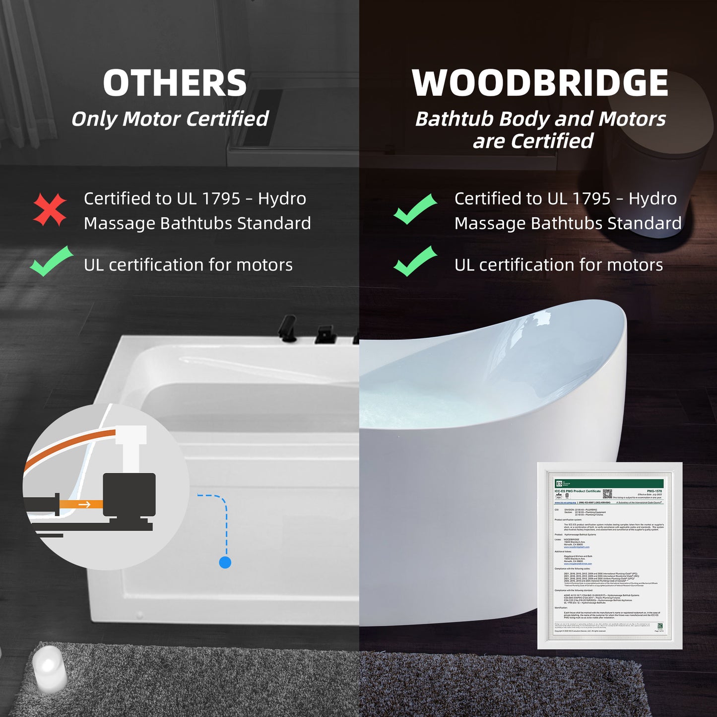 Swan 71" Freestanding Whirlpool Bathtub