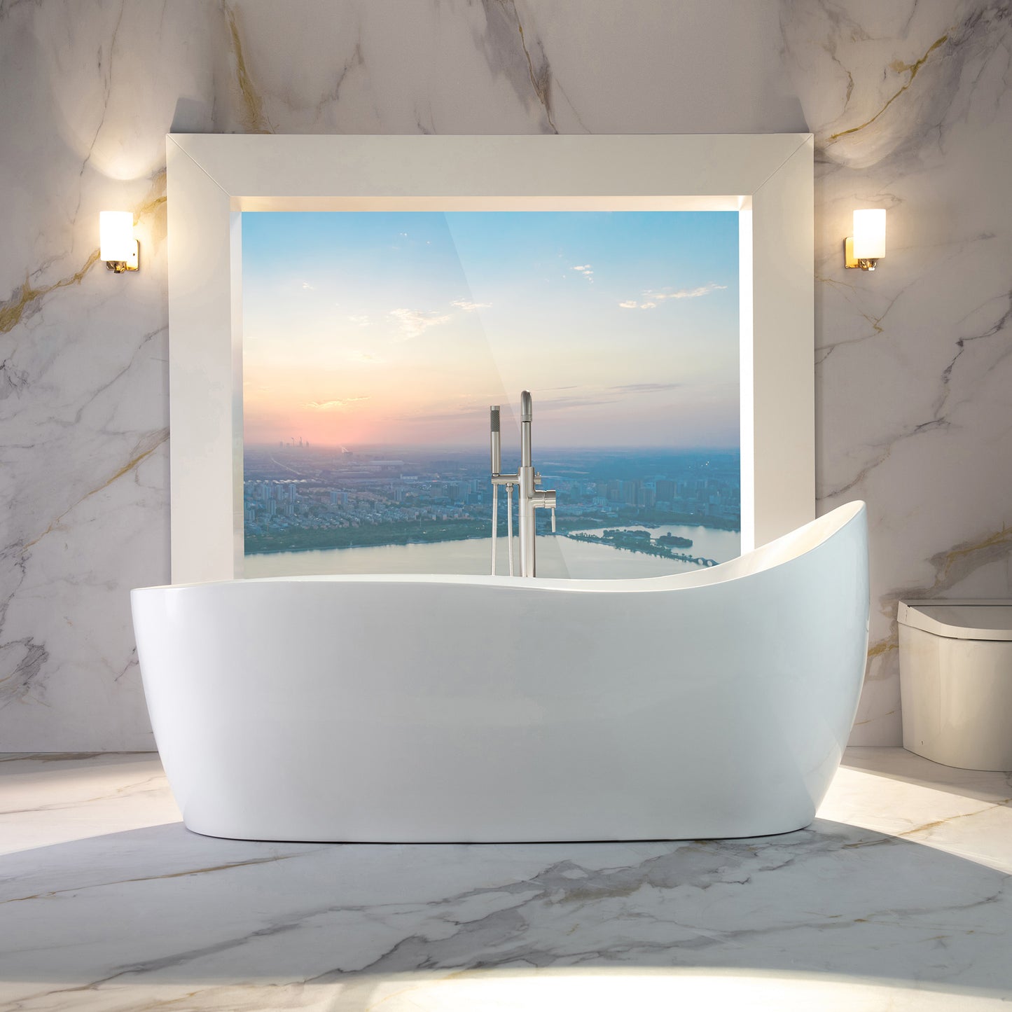 Swan 71" Freestanding Whirlpool Bathtub