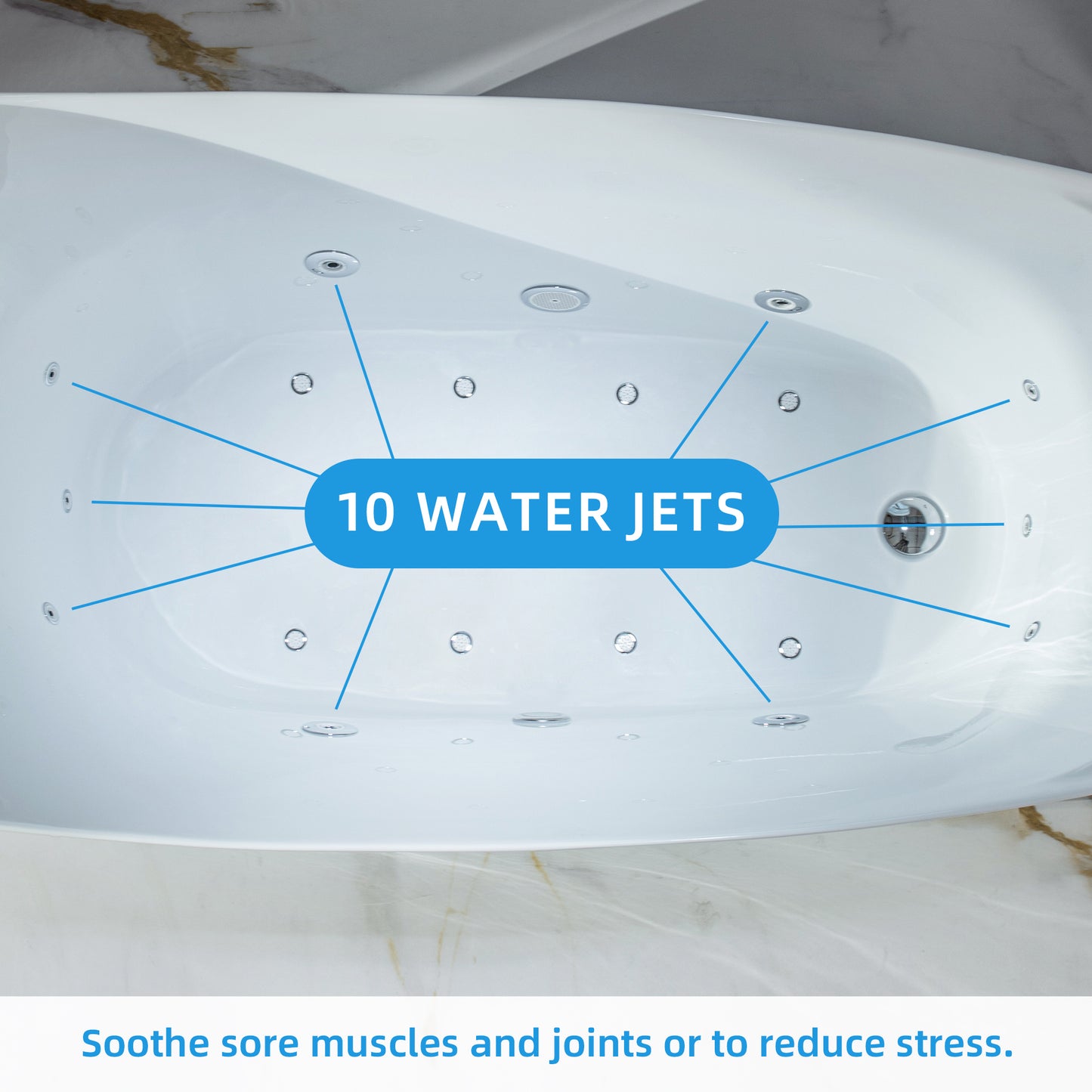 Swan 71" Freestanding Whirlpool Bathtub