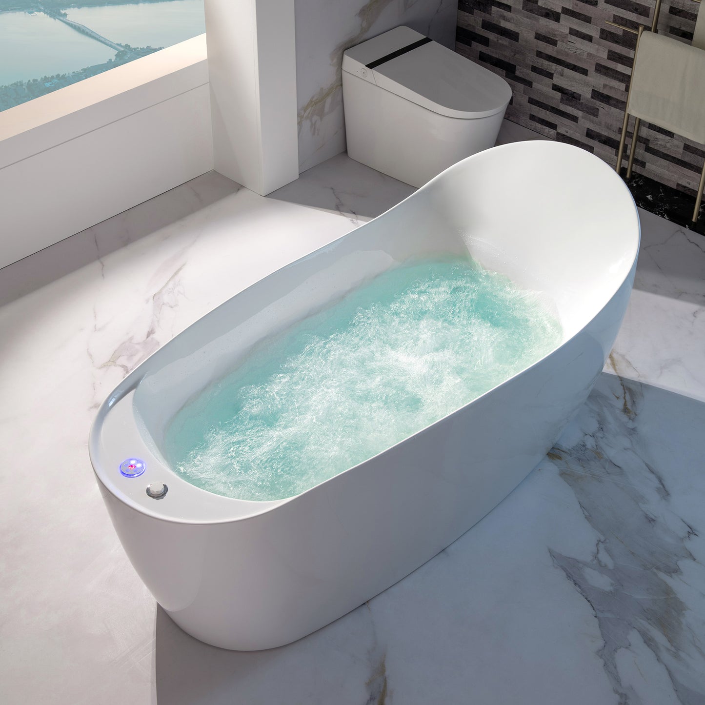 Swan 71" Freestanding Whirlpool Bathtub