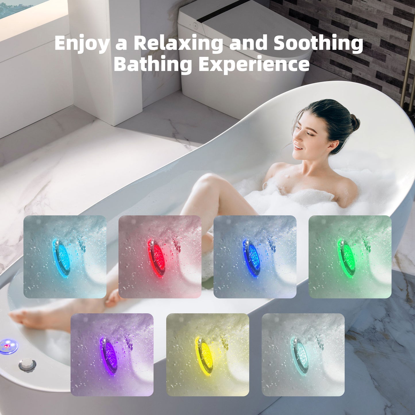 Swan 71" Freestanding Whirlpool Bathtub