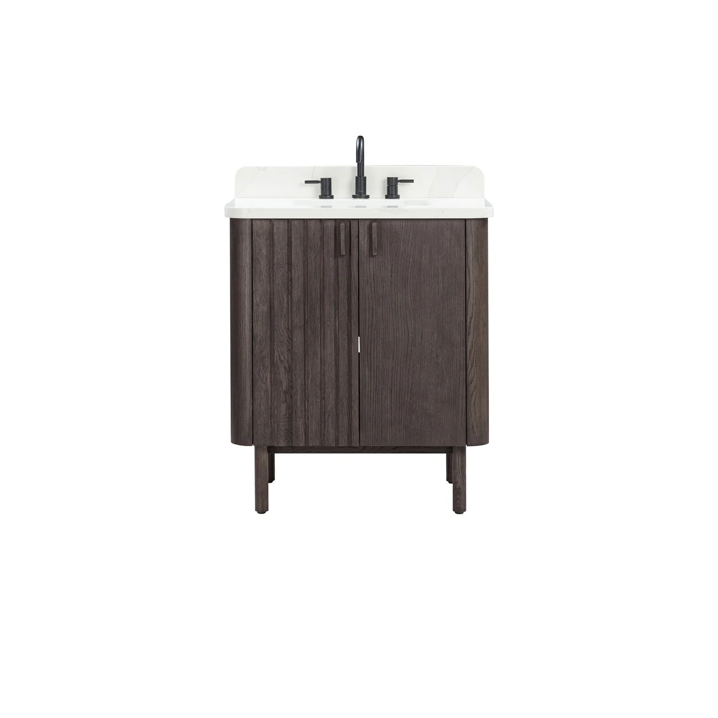 Blakely 30" Freestanding Bathroom Vanity with Calacatta White Quartz Top and Vitreous China Undermount Sink