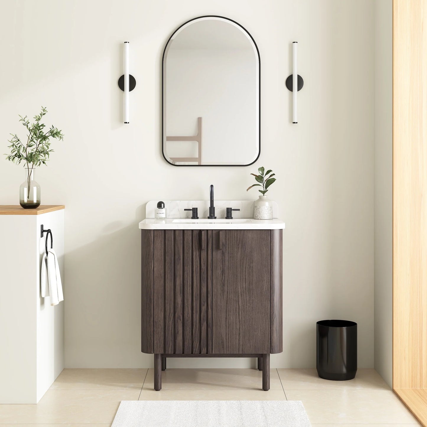 Blakely 30" Freestanding Bathroom Vanity with Calacatta White Quartz Top and Vitreous China Undermount Sink