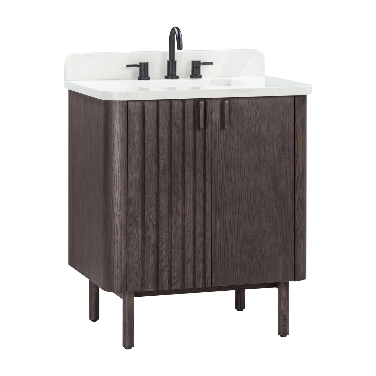 Blakely 30" Freestanding Bathroom Vanity with Calacatta White Quartz Top and Vitreous China Undermount Sink