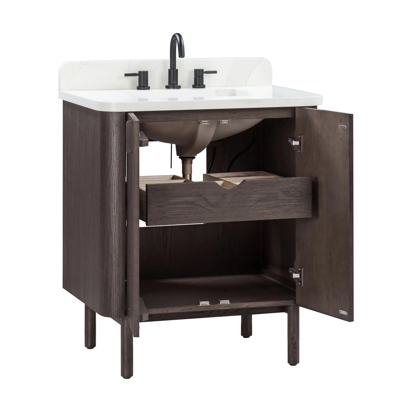 Blakely 30" Freestanding Bathroom Vanity with Calacatta White Quartz Top and Vitreous China Undermount Sink