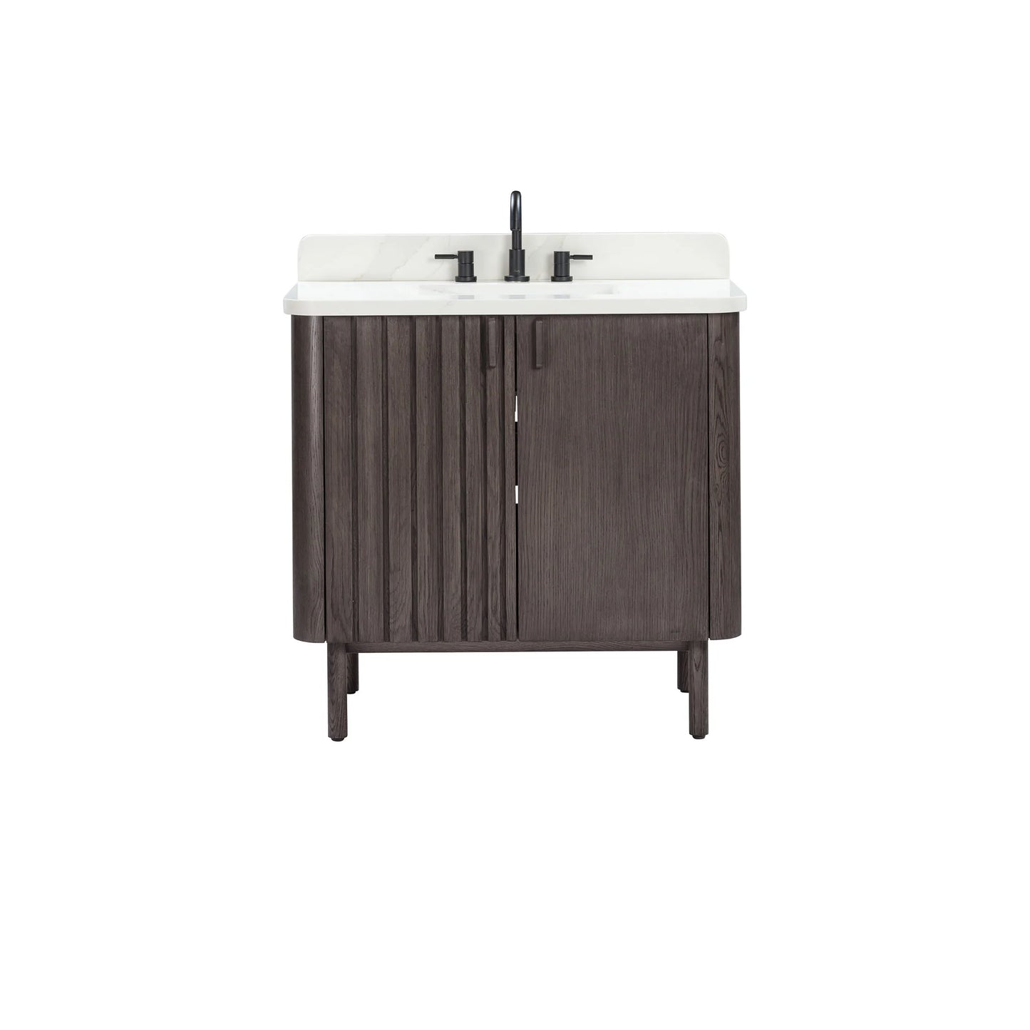 Blakely 36" Freestanding Bathroom Vanity with Calacatta White Quartz Top and Vitreous China Undermount Sink