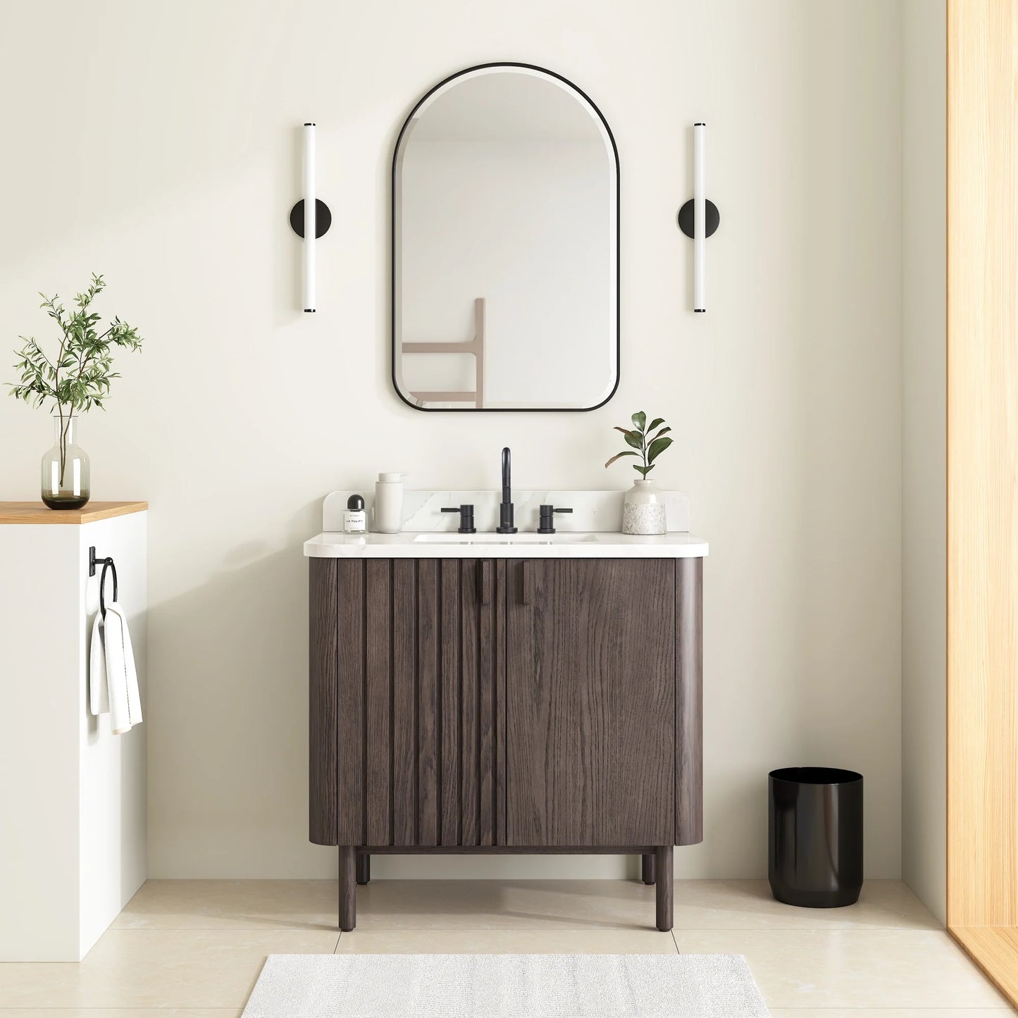 Blakely 36" Freestanding Bathroom Vanity with Calacatta White Quartz Top and Vitreous China Undermount Sink