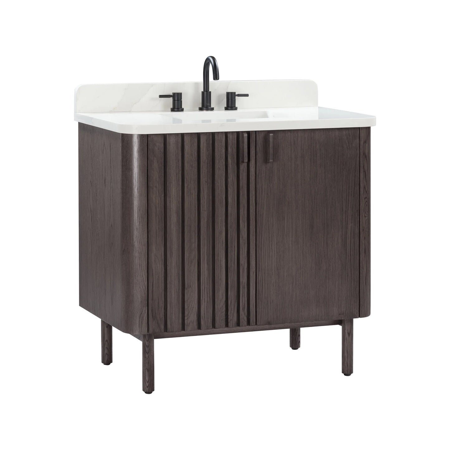 Blakely 36" Freestanding Bathroom Vanity with Calacatta White Quartz Top and Vitreous China Undermount Sink