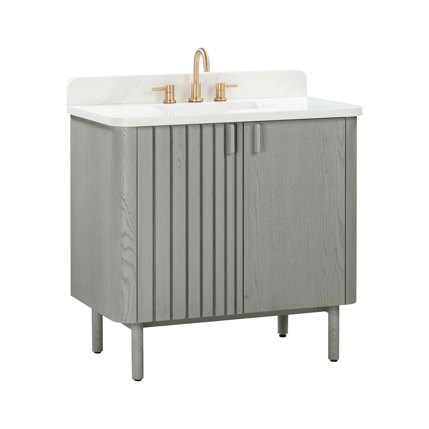 Blakely 36" Freestanding Bathroom Vanity with Calacatta White Quartz Top and Vitreous China Undermount Sink