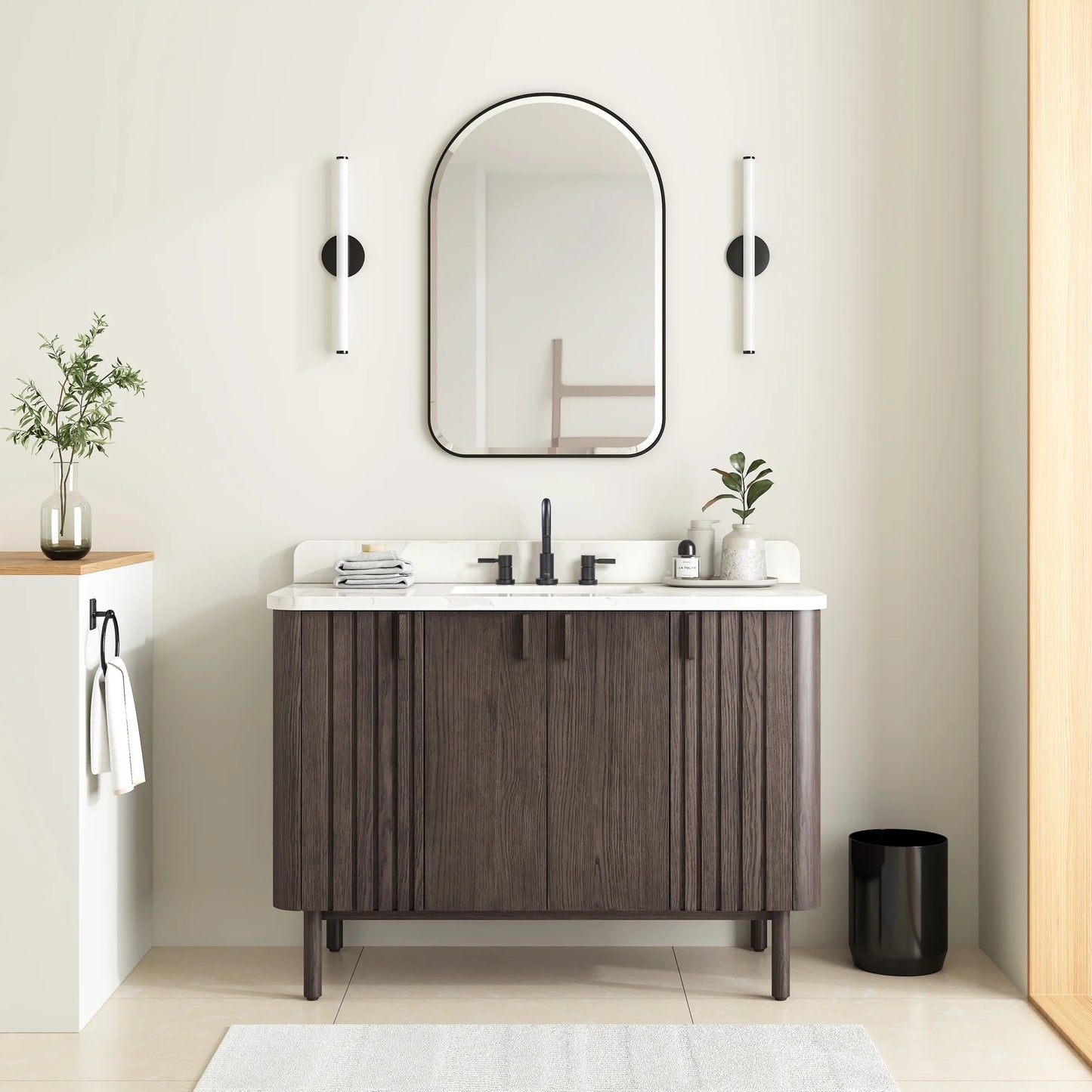 Blakely 48" Freestanding Bathroom Vanity with Calacatta White Quartz Top and Vitreous China Undermount Sink