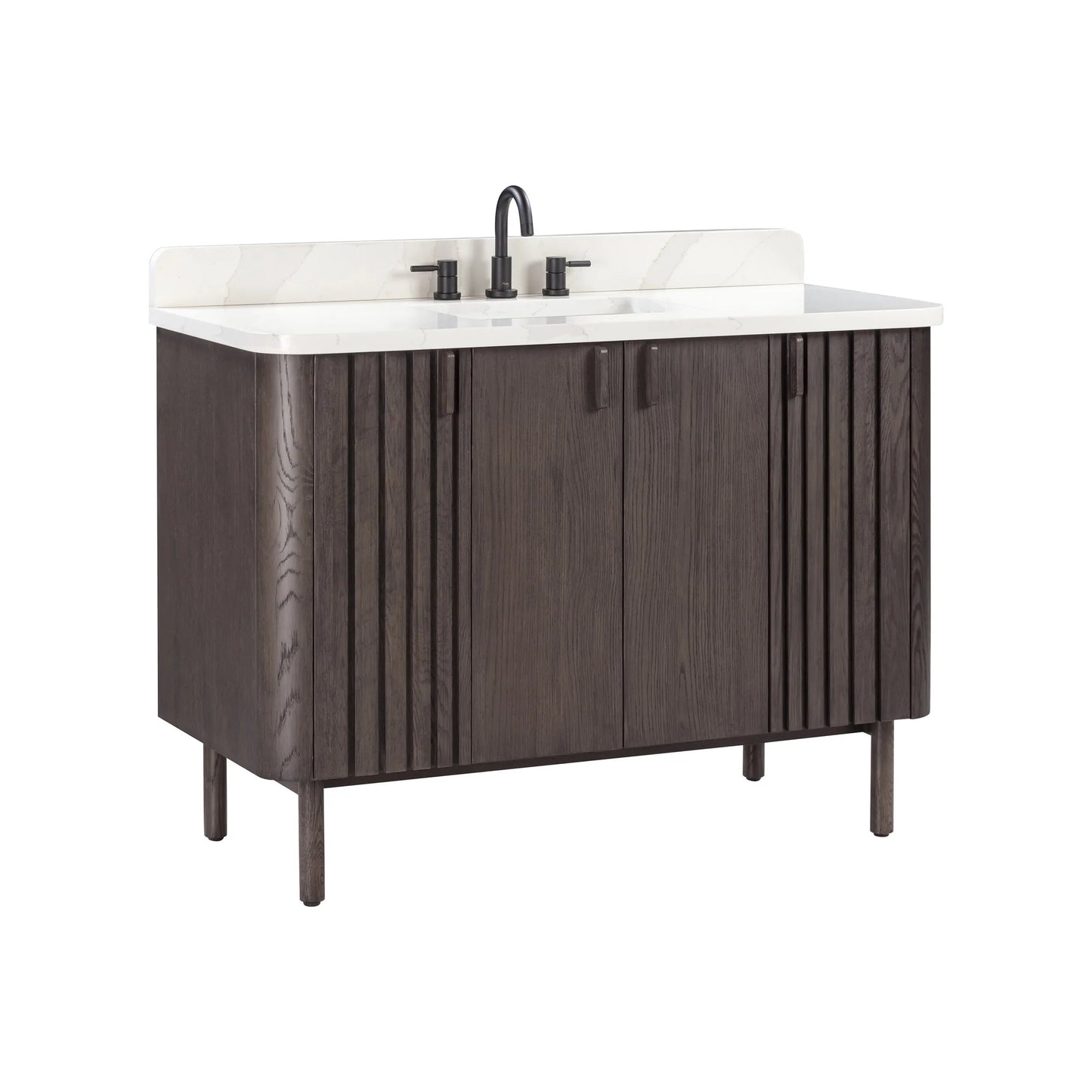 Blakely 48" Freestanding Bathroom Vanity with Calacatta White Quartz Top and Vitreous China Undermount Sink
