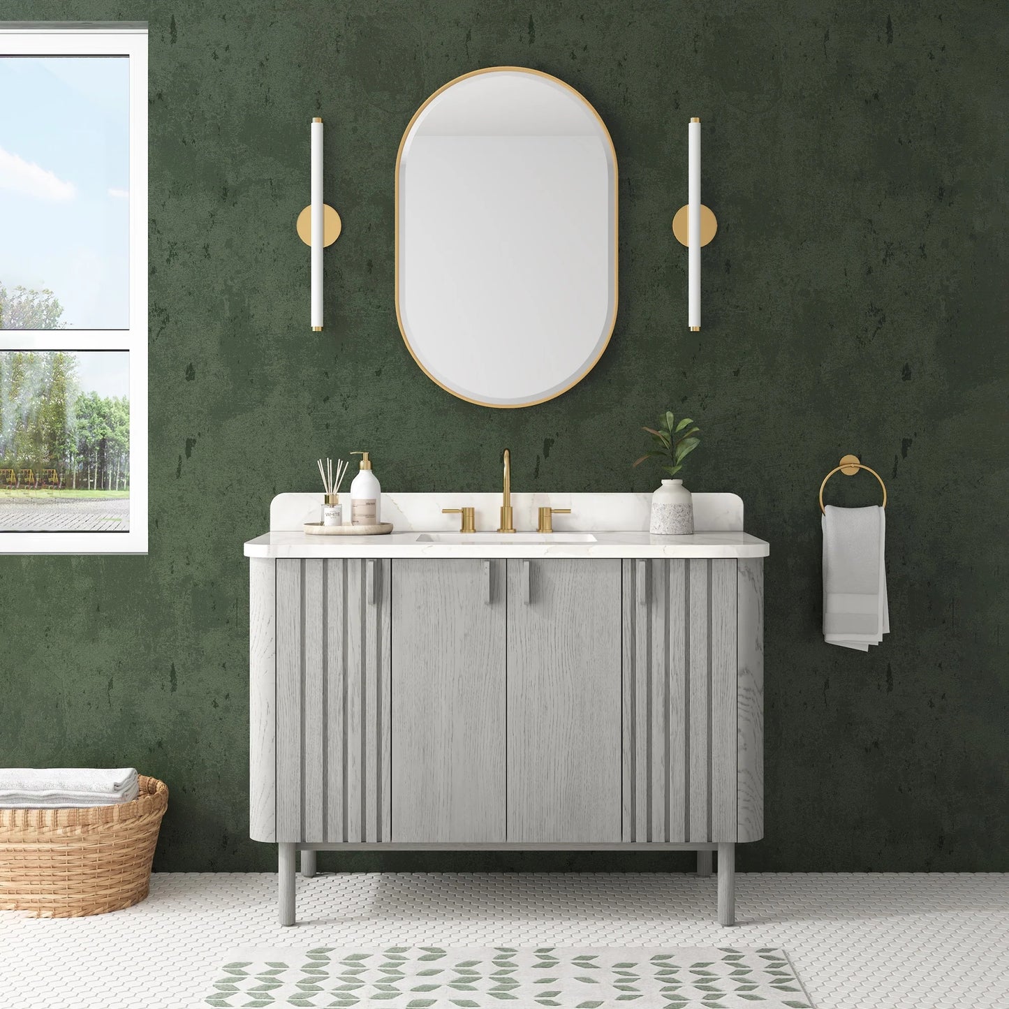 Blakely 48" Freestanding Bathroom Vanity with Calacatta White Quartz Top and Vitreous China Undermount Sink