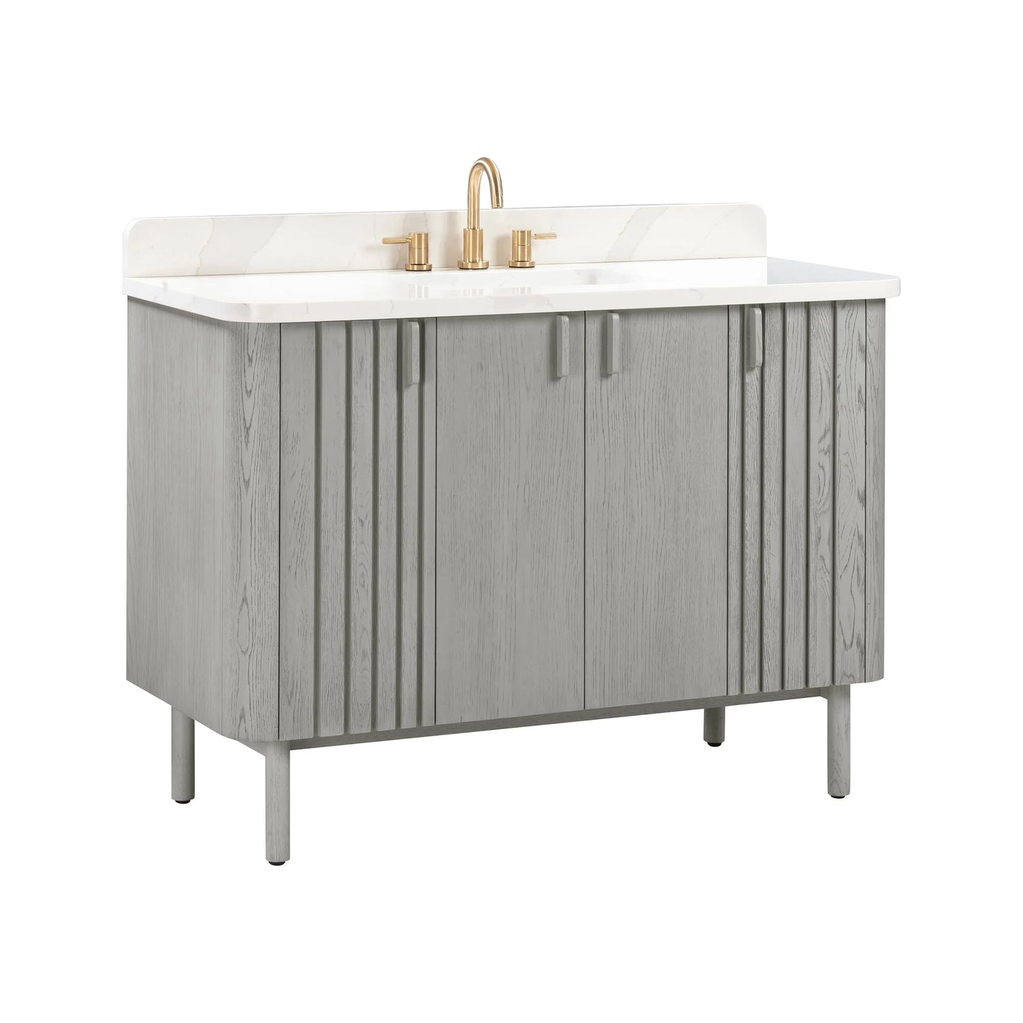 Blakely 48" Freestanding Bathroom Vanity with Calacatta White Quartz Top and Vitreous China Undermount Sink