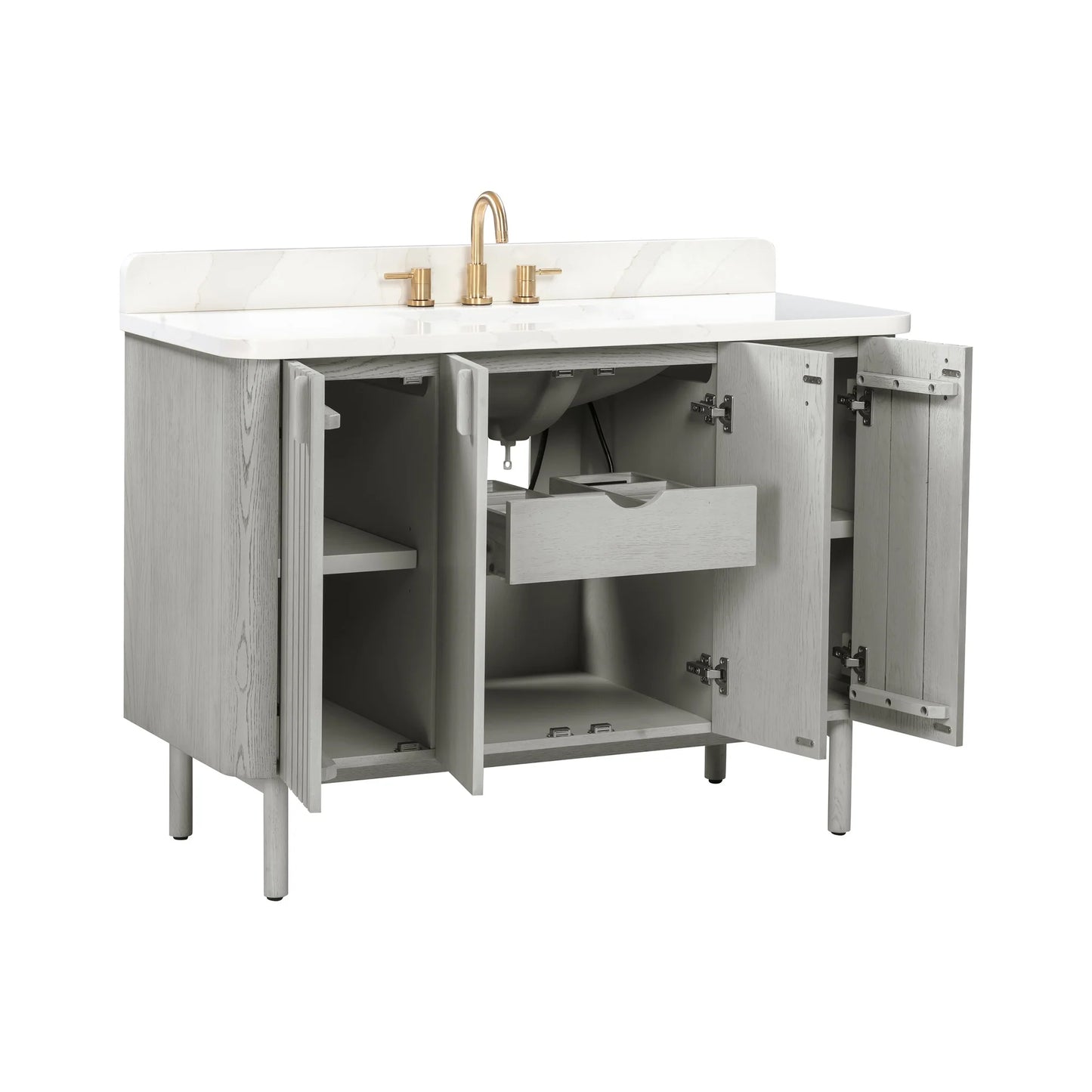 Blakely 48" Freestanding Bathroom Vanity with Calacatta White Quartz Top and Vitreous China Undermount Sink
