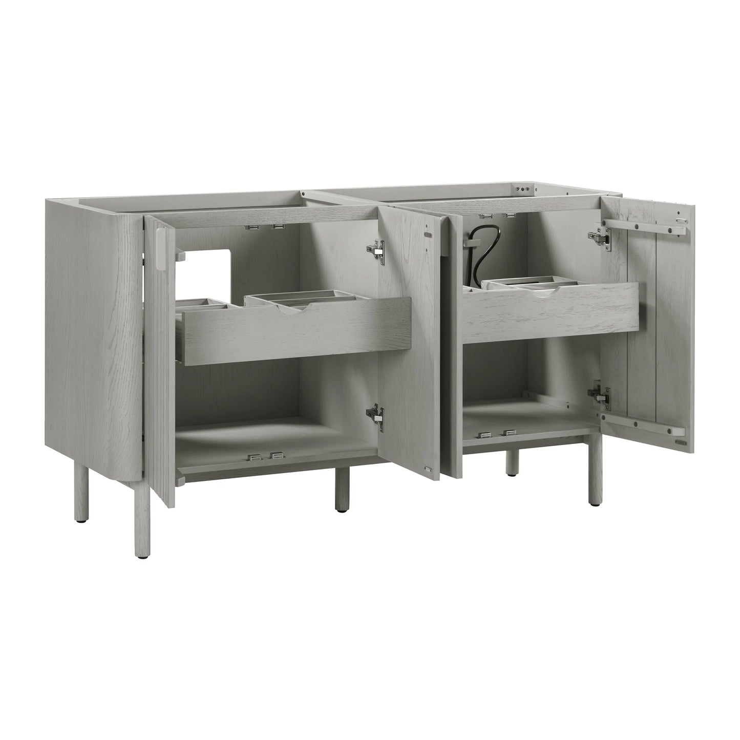 Blakely 60" Freestanding Bathroom Vanity with Calacatta White Quartz Top and Vitreous China Undermount Sinks