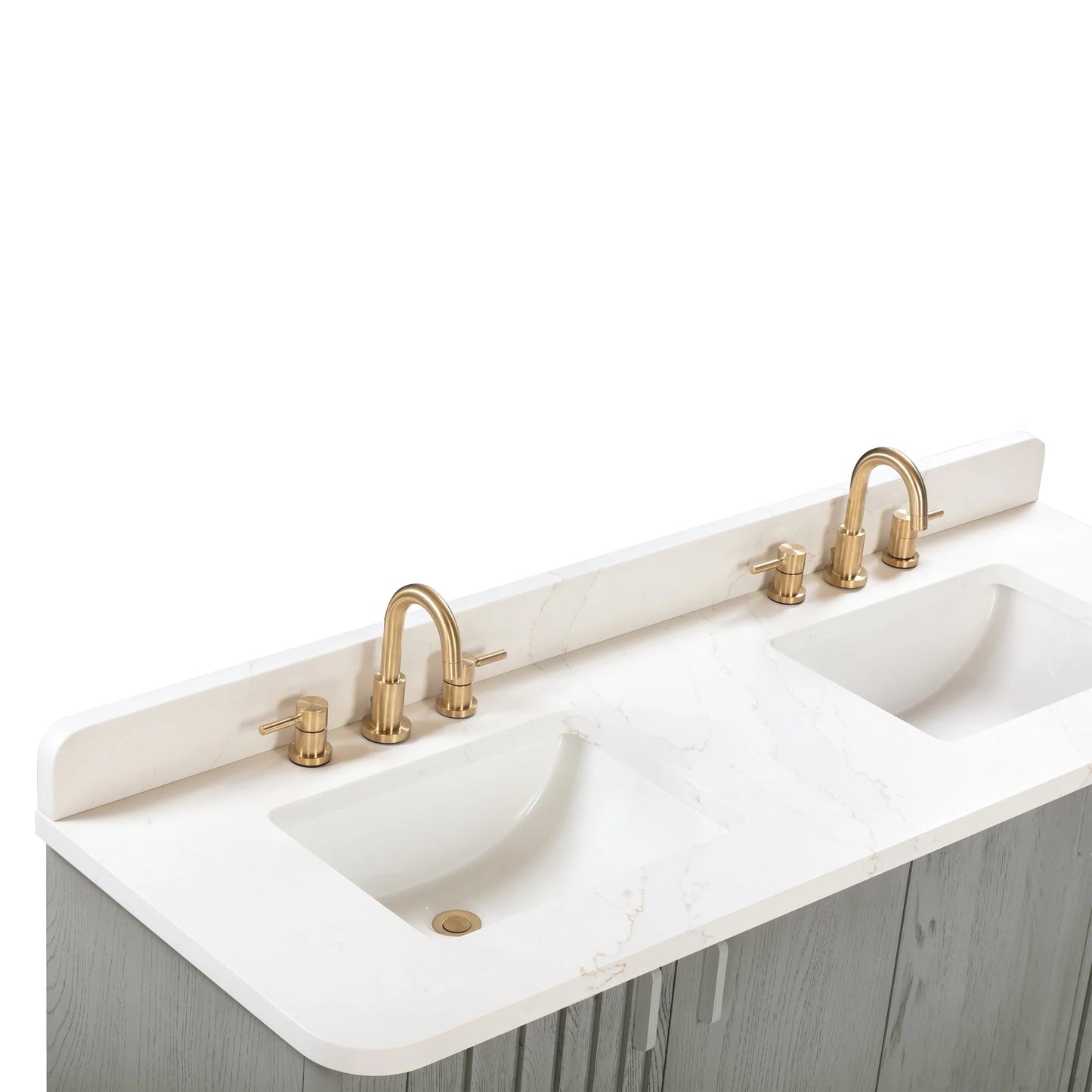 Blakely 60" Freestanding Bathroom Vanity with Calacatta White Quartz Top and Vitreous China Undermount Sinks