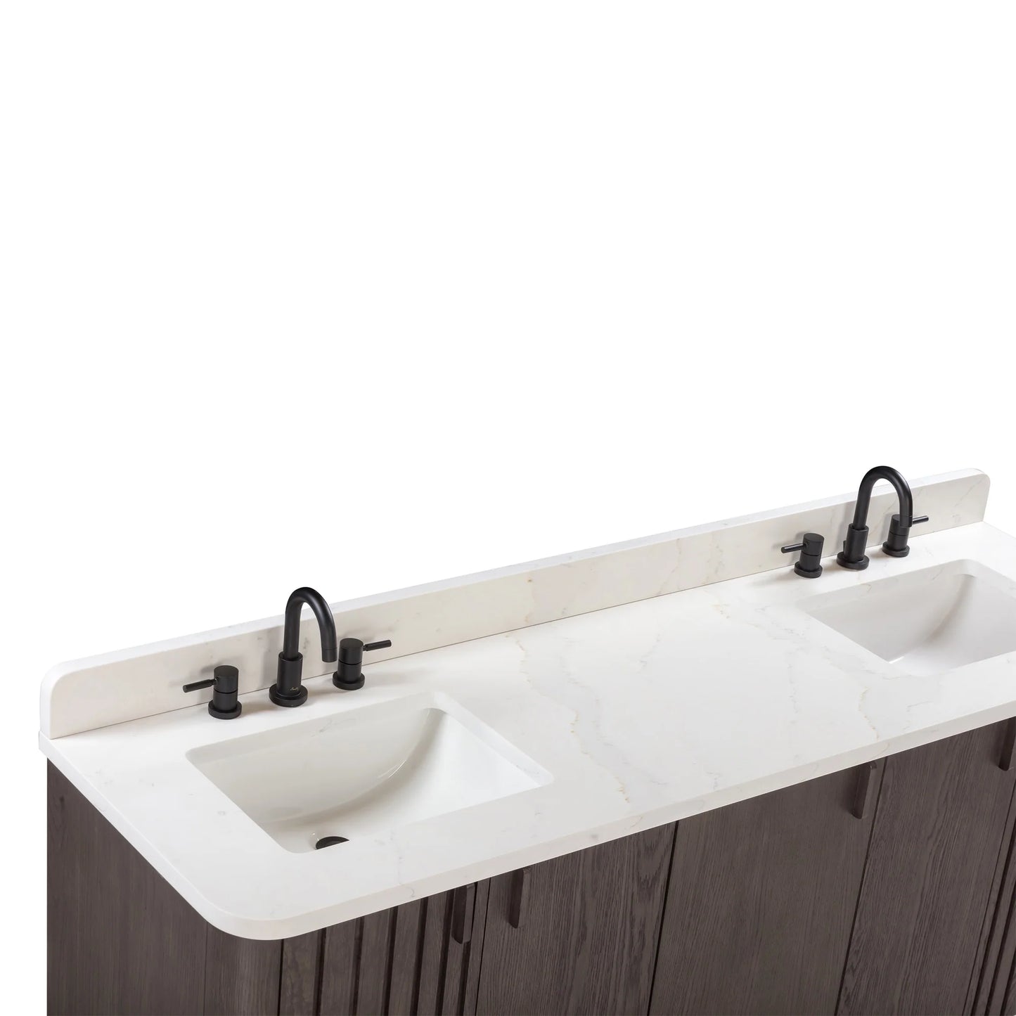 Blakely 72" Freestanding Bathroom Vanity with Calacatta White Quartz Top and Vitreous China Undermount Sinks